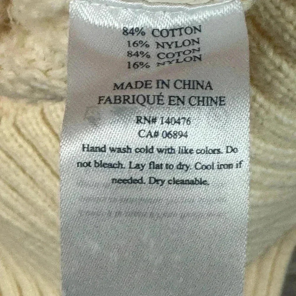 Faherty Women's XS Cuddle Cardigan Sweater Button Front Cream Cotton Nylon - Picture 3 of 6